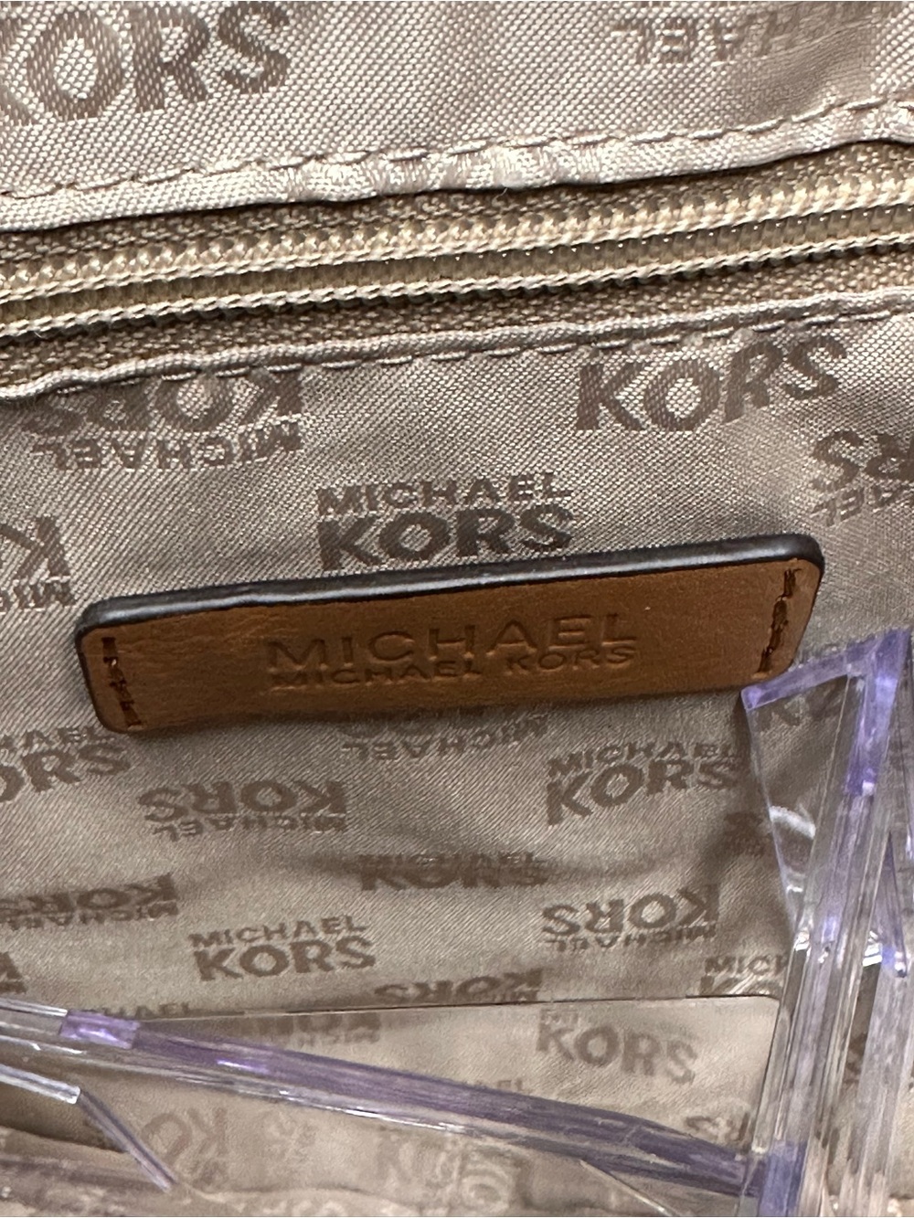Michael Kors Jamie Denim and Tan Leather Crossbody Saddle Bag - Picture 11 of 14